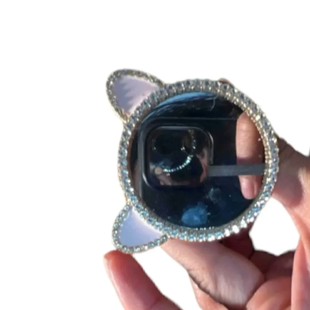 Cat Ears Shape Mirror Phone Clip Grip Holder